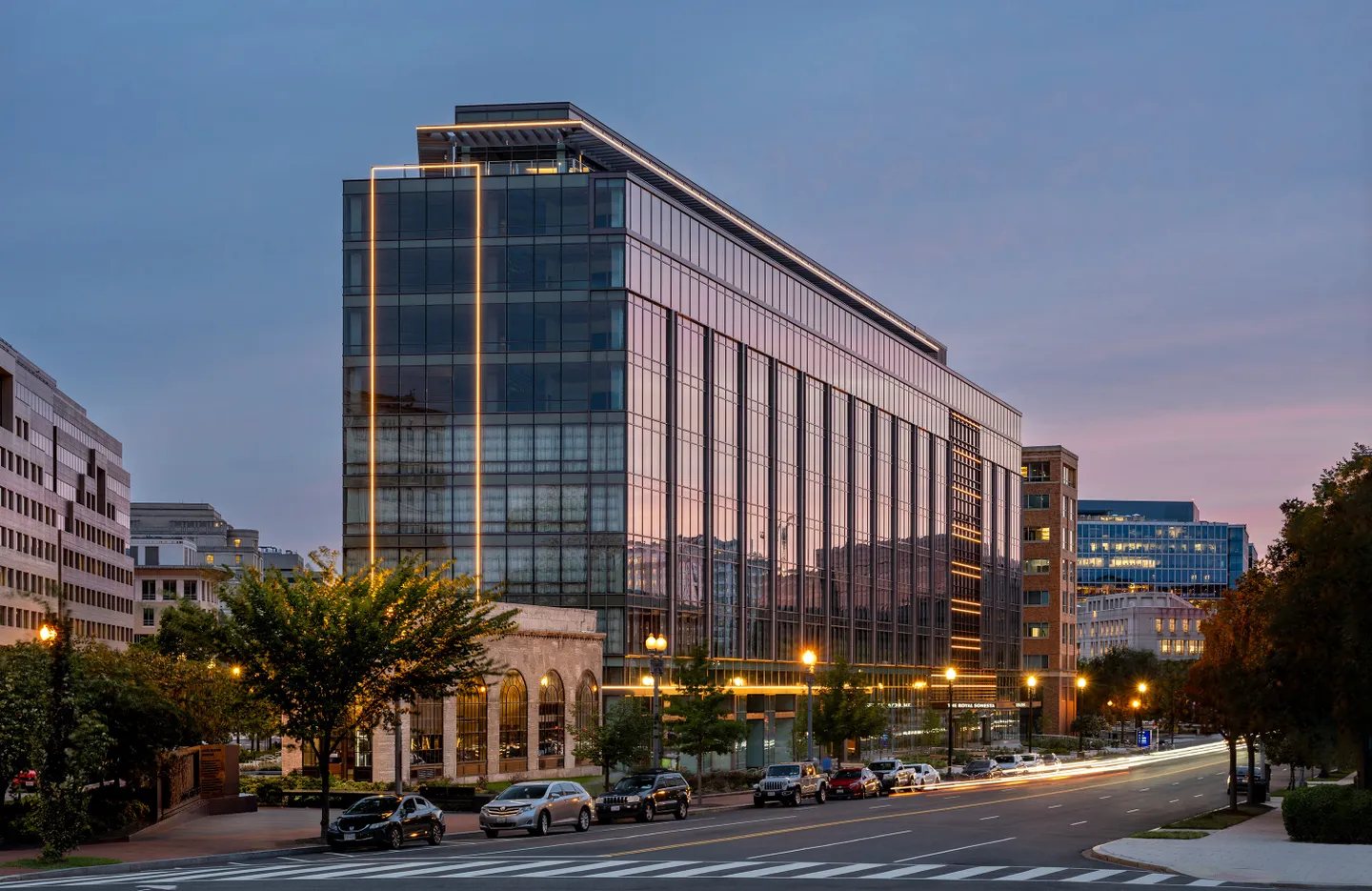 Exterior of 20 Mass mixed-use complex in Washington, DC