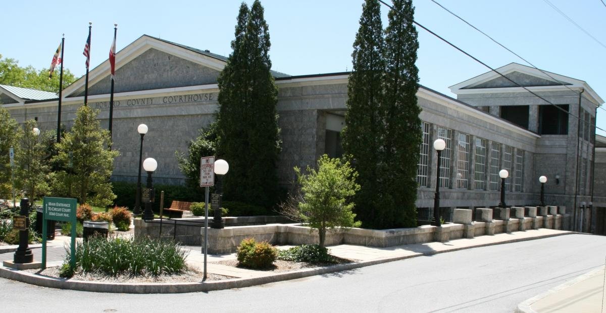 Howard County Courthouse exterior in Ellicott City, Maryland