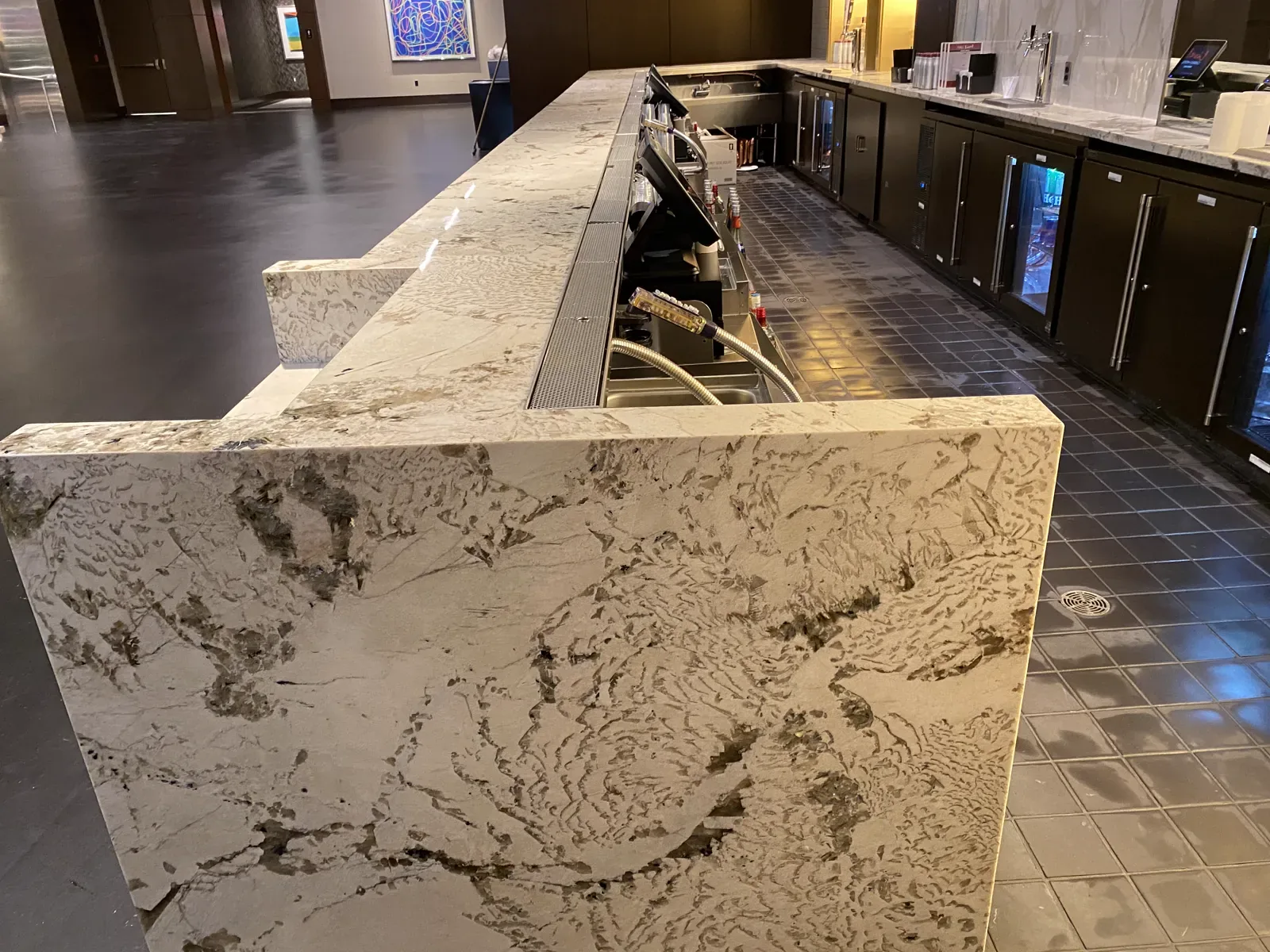 Large stone event bar at Maryland Live Casino Hotel and Event Center